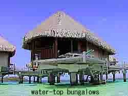 Tahiti, water-front bunglows